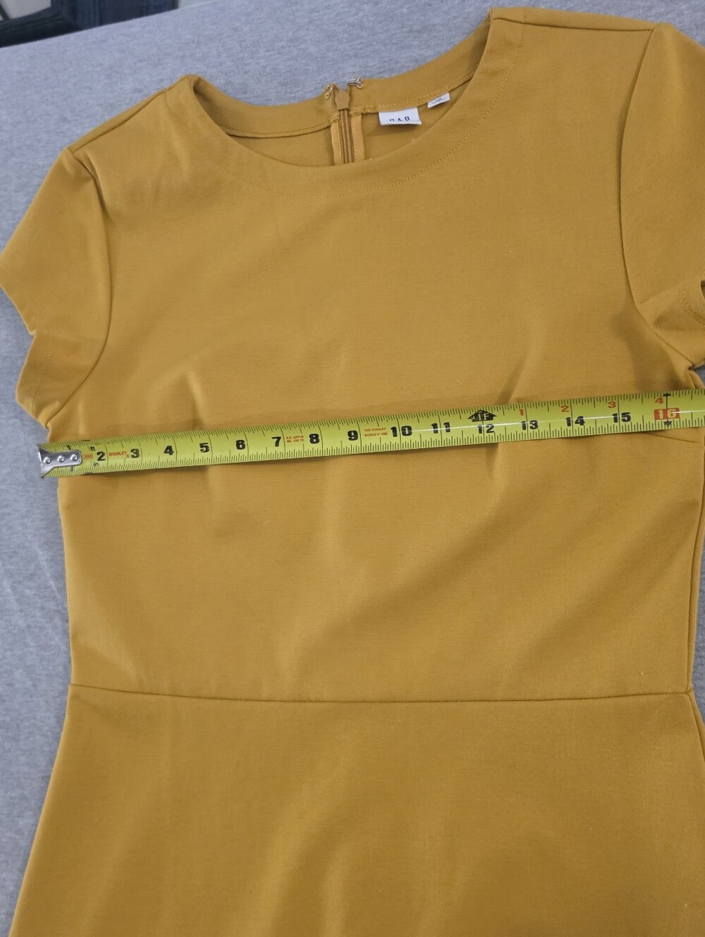 GAP Mustard Yellow Fit & Flare Mini Dress - Picture 7 of 8